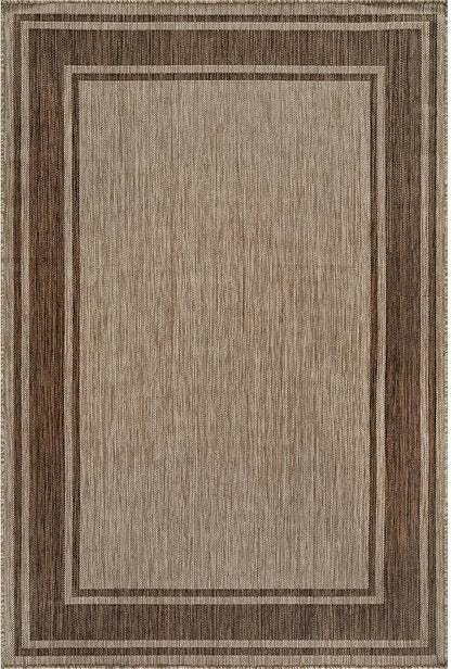 Beverly Rug Outdoor Rug 6x9 Modern Bordered Area Rugs for Indoor and Outdoor Patio Deck Porch Garden Waterproof Weather Sun Resistant Washable Outside Carpet (6 x 9 Jute)