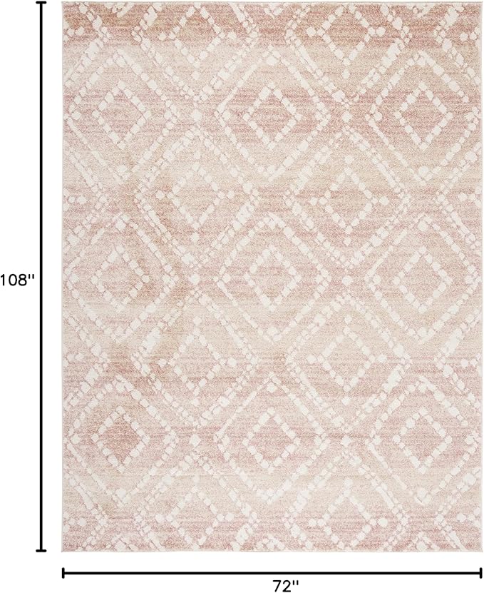 SAFAVIEH Adirondack Collection Area Rug - 6' x 9', Rose & Gold, Modern Diamond Distressed Design, Non-Shedding & Easy Care, Ideal for High Traffic Areas in Living Room, Bedroom (ADR131Q)
