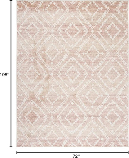 SAFAVIEH Adirondack Collection Area Rug - 6' x 9', Rose & Gold, Modern Diamond Distressed Design, Non-Shedding & Easy Care, Ideal for High Traffic Areas in Living Room, Bedroom (ADR131Q)