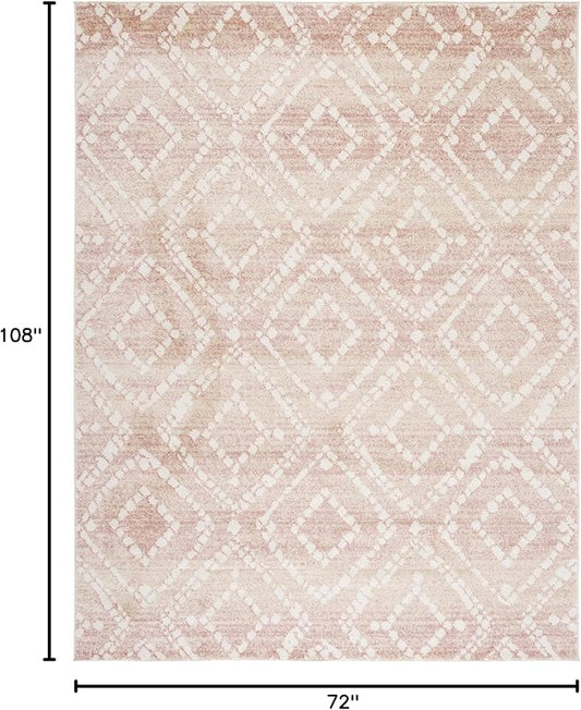 SAFAVIEH Adirondack Collection Area Rug - 6' x 9', Rose & Gold, Modern Diamond Distressed Design, Non-Shedding & Easy Care, Ideal for High Traffic Areas in Living Room, Bedroom (ADR131Q)