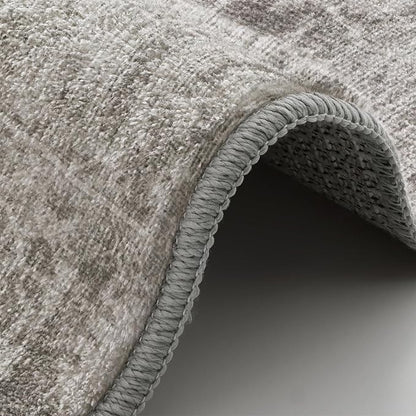 LUMI 8x10 Washable Area Rug for Living Room, Ultra Soft Modern Neutral Grey Rugs Non Slip with Rubber Backing, Low Profile, High Traffic, Stain Resistant Carpets, Ideal for Bedroom, Dining Room