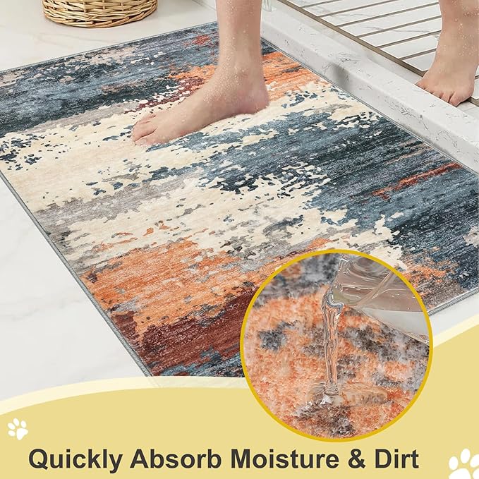 COMSLE Door Mat for Dogs Muddy Paws Soft Absorbent Indoor Front Entryway Rug Machine Washable Entrance Mats Non Slip Throw Rugs 36" x 60" Doormat for Inside Foyer Bedroom - Yellow