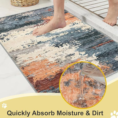COMSLE Door Mat Soft Absorbent Indoor Front Entryway Rug Machine Washable Entrance Mats for Muddy Paws Non Slip Throw Rugs 32" x 48" Doormat for Inside Foyer Bedroom - Yellow