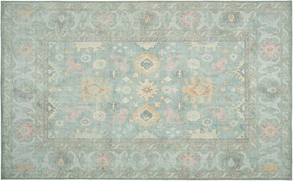 Revival Rugs Nimbus 5'x8' Zero-Shedding Area Rug for Living Room Bedroom - Oeko-TEX Certified, Low Pile, Spot Clean, Confetti, Mint Green