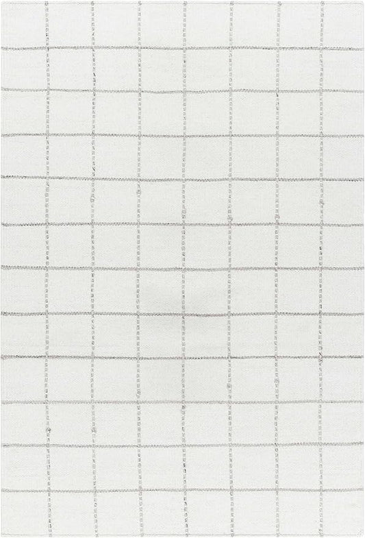 Mark&Day Wool Rugs, 2x3 Ishaq Cottage Off-White Area Rug, White Silver Carpet for Living Room, Bedroom or Kitchen (2' x 3')