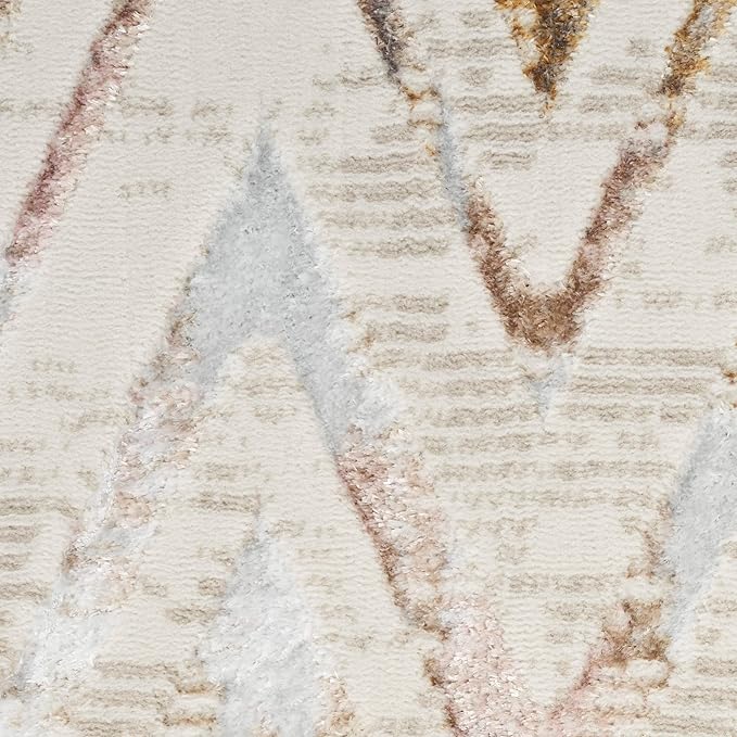 Nourison Home Glam Multicolor 7'10" x 9'10" Area Rug - Easy Clean, Non Shedding, Bed Room, Living Room, Dining Room, Kitchen (8' x 10')