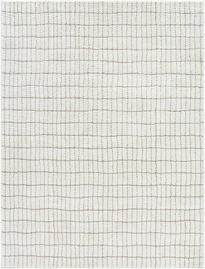 Livabliss x Our PNW Home Cascade Minimalist Striped Area Rug, 12' x 15', Ivory/Light Brown
