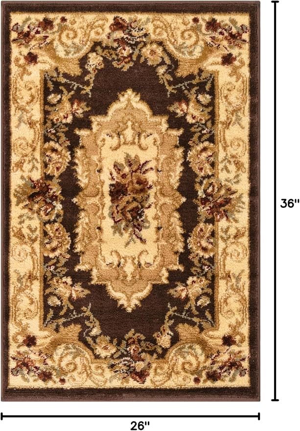 Rugs.com Chateau Collection Rug – 10 Ft Runner Cream Medium Rug Perfect for Entryways, Kitchens, Breakfast Nooks, Accent Pieces
