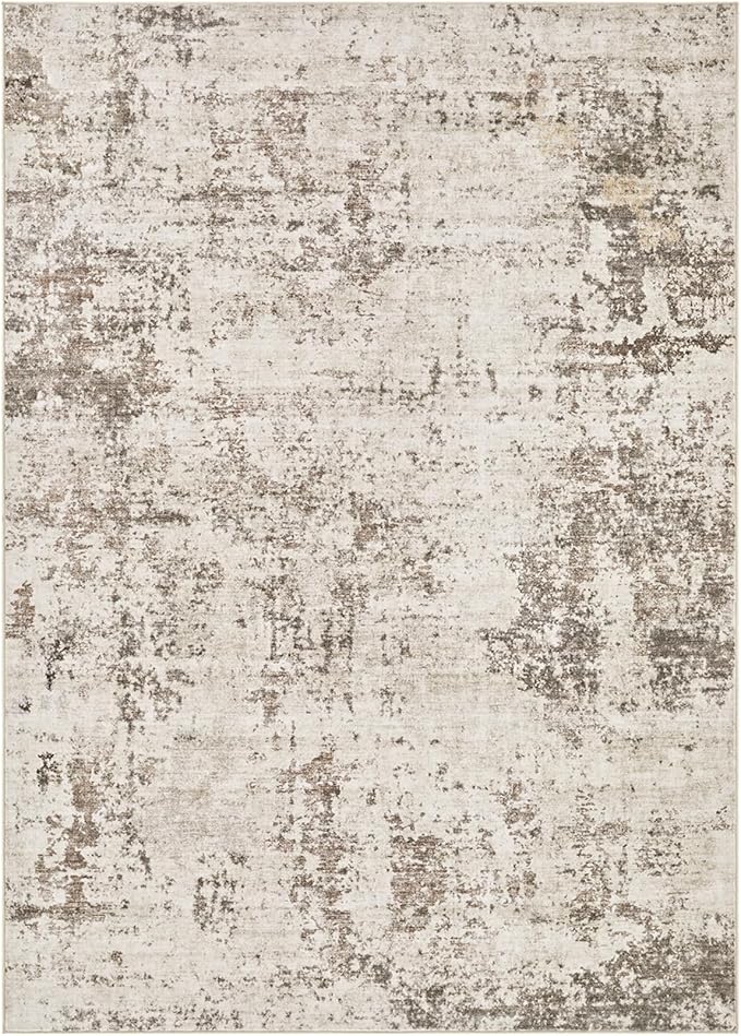 5x7 Area Rug Living Room Rugs - Washable Neutral Modern Abstract Soft Thin Large Rug Indoor Floor No Slip Rug Carpet for Bedroom Under Dining Table Home Office Decor - Dark Brown