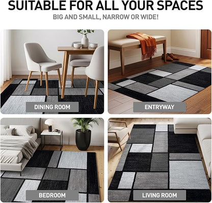 Rugshop Contemporary Modern Boxes for Home Office,Living Room,Bedroom,Kitchen Open Spaces Non Shedding Area Rug 12' x 15' Gray
