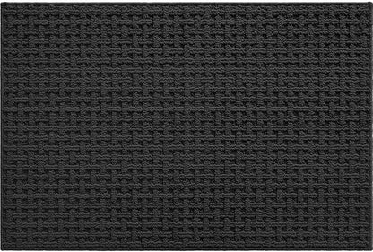 DEXI Front Entryway Door Mat Non Slip 17x30, Washable Entry Way Mats Inside Entrance Low Profile, Welcome Doormat Dirt Trapper for House Floor Home Porter Hall Backdoor Area, Dark Grey