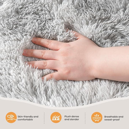Zentavio Area Rugs for Living Room Small Carpet for Bedroom 3x5 Bedside Washable Soft Fluffy Shag Aesthetic Plush High Pile Throw Rug for Nursery Kids Room Dorm Room