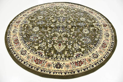 Unique Loom Sialk Hill Collection Area Rug - Washington (7' 10" Round Green/Hunter Green)