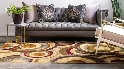 Unique Loom Barista Collection Area Rug - Kona (4' 1" x 6' 1" Rectangle, Beige/ Black)