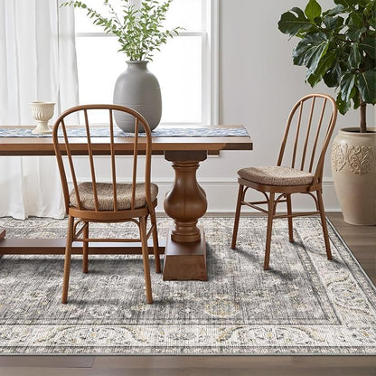 LUMI 5x8 Washable Area Rug for Living Room, Ultra Soft Traditional Vintage Rugs Non Slip with Rubber Backing, Low Profile, High Traffic, Stain Resistant Carpets, Ideal for Bedroom, Dining Room, Indoor
