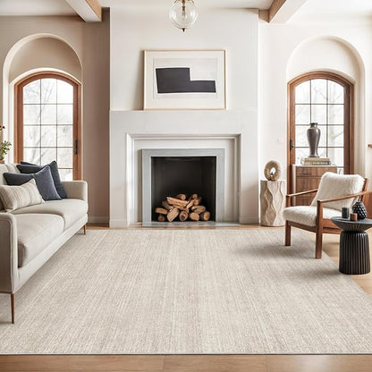 Valenrug Washable Rugs 7x9 - Stain Resistant 7x9 Area Rugs for Living Room, Non Slip Backing Printed Rugs for Bedroom, Folable Machine Washable Area Rug (7'x9', Beige)