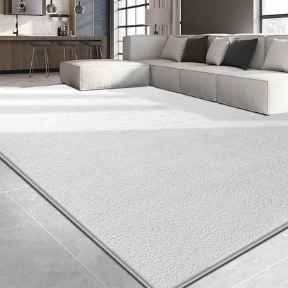 Large Area Rugs for Living Room Bedroom, 5x8 Feet White Rug, Minimalist Modern Shag Rug, Soft Thick Comfy Memory Foam Indoor Carpet, Non-Slip Washable Rug for Boys Girls Dorm Nursery Room Home Decor