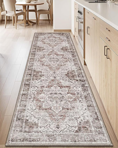 LUMI Washable Kitchen Rug 2x6 for Floor, Non Slip Runner Rugs with Rubber Backing, Low Pile Comfort Area Carpet for Standing, Living Room, Entryway, Laundry, Hallways