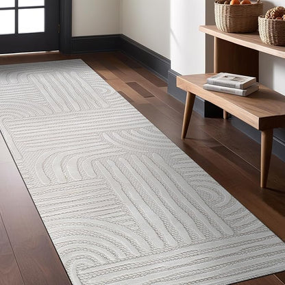 Modern Indoor Rug Orbit 2x7 Area Rugs for Living Room Luxury Kitchen Bedroom Durable Soft Geometric Durable Low and High Pile Stain Resistant Non Shedding Area Carpet 2x7