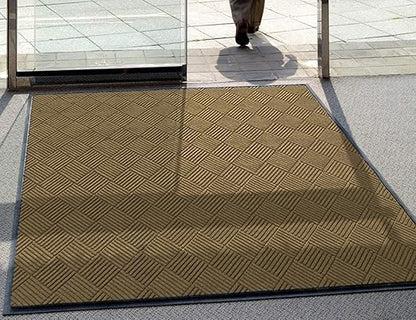 WaterHog Diamond | Commercial-Grade Entrance Mat with Rubber Border – Indoor/Outdoor, Quick Drying, Stain Resistant Door Mat (Camel, 2' x 3')