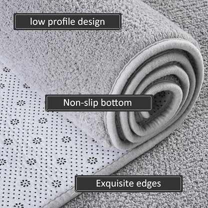 AROGAN Modern Shag Area Rug for Living Room, 5x7 Feet Washable Rugs for Bedroom, Indoor Floor Carpet, Plush Memory Foam Bedside Rug for Kids Girls Teens Low Pile Decor, Grey