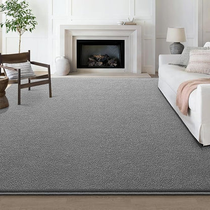 Modern Large Area Rug for Bedroom Living Room, 4x6 Feet Grey Thickened Memory Foam Washable Rugs, Non-Slip Soft Minimalist Solid Indoor Carpets for Boys Girls Nursery Room Décor