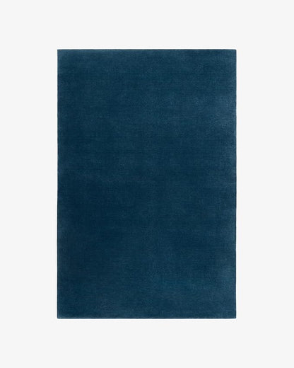 Hand-Tufted Wool Rectangle Area Rug – Soft Premium Wool Carpet for Living Room, Bedroom & Home Décor – 7X11 ft| Deep Blue – Durable, Non-Slip Backing, Handcrafted Rug