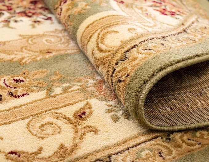 Rugs.com Chateau Collection Rug - 5' x 8' Oval Green Medium Pile Rug