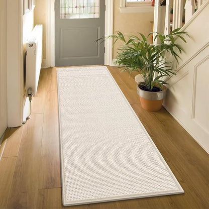 GOYLSER Carpet Runners for Hallway 6ft Washable, Braid Jute Kitchen Floor Runner Sink Mat Absorbent, Small Farmhouse Kitchen Carpet, Beige