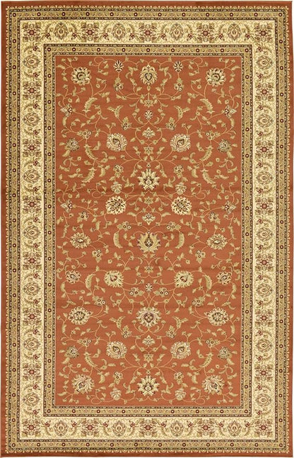 Unique Loom Voyage Collection Traditional Oriental Classic Intricate Design Area Rug (10' 6 x 16' 5 Rectangular, Terracotta/Ivory)
