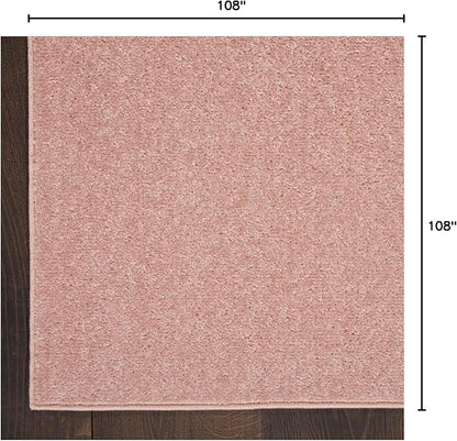 Nourison Home Nourison Essentials Pink 9' x Square Area Rug - Easy Clean, Non Shedding, Bed Room, Living Room, Dining Room, Kitchen (9' x Square)