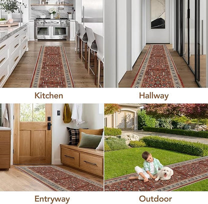 Washable Hallway Runner Rugs 2x10 Stain Resistance Runners for Hallways Entrance Bedside Non-Slip Runner Rugs