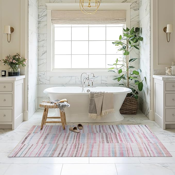 Fame Living Washable Area Rug. Modern Farmhouse. Vintage. Turkish. Bohemian. Distressed. Oriental. Traditional. Rugs for Living Room. Dining. Bedroom. Office. Entryway. Foyer. (865MM, 9' x 12')