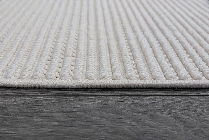 Beverly Rug Micro Loop Area Rug White 5x7 Modern Luxury Soft Trellis Geometric Durable Indoor Area Rugs for Living Dining Room Office Stain Resistant Non Shedding Casual Indoor Carpet White 5 x 7