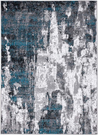 LUXE WEAVERS Modern Abstract Art Turquoise 5x7 Area Rug