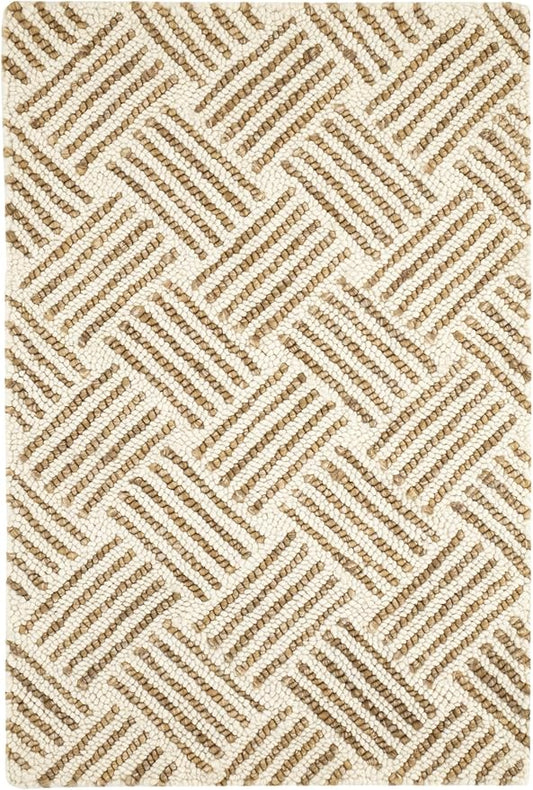 Dash & Albert Layers Ochre Hand Hooked Wool Rug, 9.5 X 13.5 Feet, Yellow/Orange Geometric Pattern - Premium Luxury Hotel Quality Soft Breathable Hypoallergenic Machine Washable Easy Care All Season