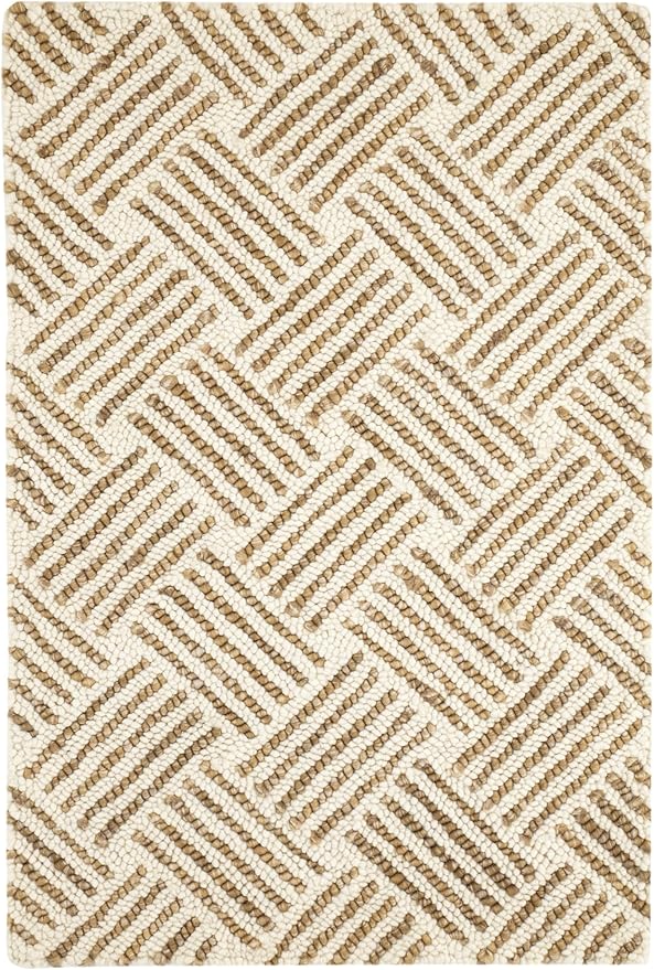 Dash & Albert Layers Ochre Hand Hooked Wool Rug, 8.5 X 11.5 Feet, Yellow/Orange Geometric Pattern - Premium Luxury Hotel Quality Soft Breathable Hypoallergenic Machine Washable Easy Care All Season
