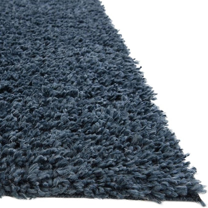 Unique Loom Davos Shag Collection Area Rug - Solid (2' 7" x 16' 5" Runner, Marine Blue)