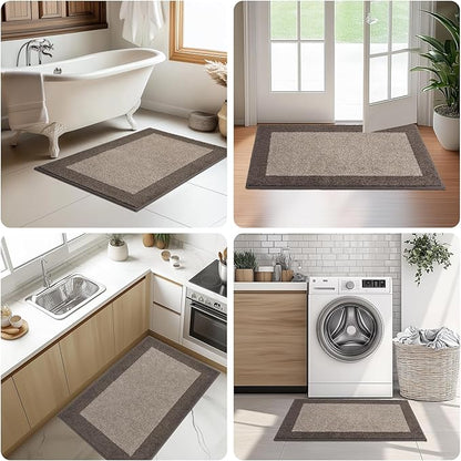 Washable Area Rug 48" x 72", Non Slip Kitchen Rug for Floor, Absorbent Entrance Runner Rug for Bedroom, Living Room, (Roll Packing)