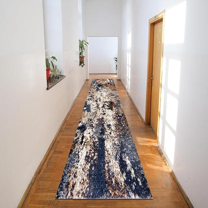 Keen Home Design Area Rugs - 2x16 Non-Shedding, Abstract Rugs for Kitchen, Living Room, Bedroom, Dining Room, Entryway - Size: 2'8" x 16', Multi