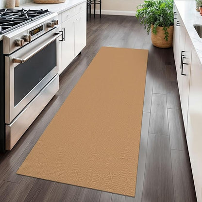 Braided Runner Rug 2x5 Ft Washable Runners for Hallways Kitchen Runner Rug with Rubber Backing Cotton Entryway Runner Indoor, Woven Floor Carpet for Hall Kitchen Bedroom, Warm Tan