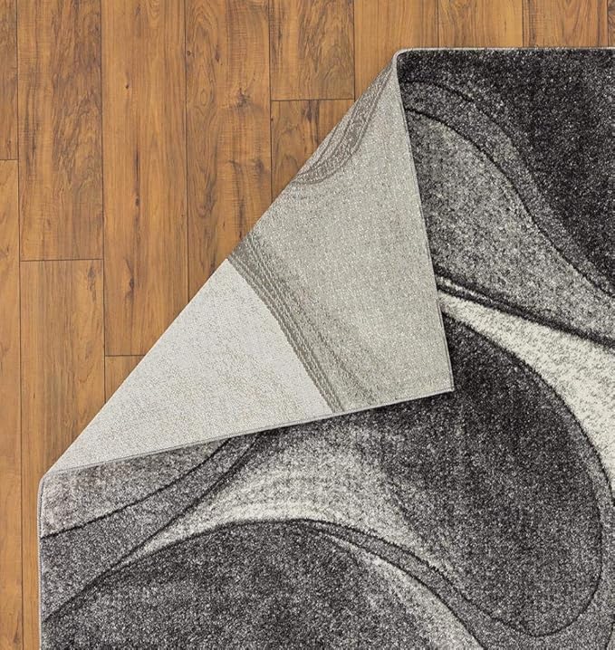 LUXE WEAVERS Spiral Abstract Gray 8x10 Area Rug