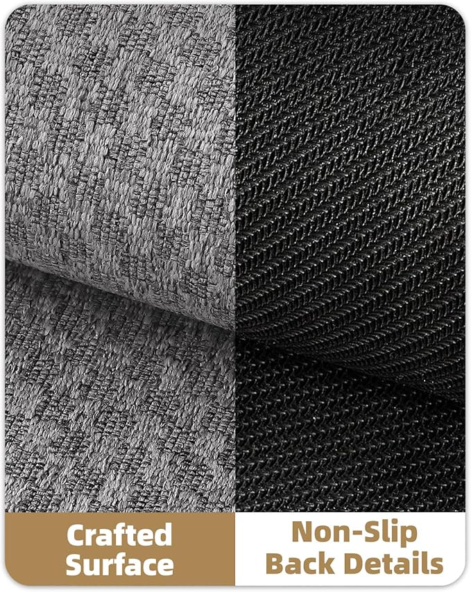 Color&Geometry Oversized Door Mat Non Slip Rubber Backed, 48"x72" Front Door Mat Indoor Outdoor Rug, Dirt Trapper Doormat, Heavy Duty Front Door Rugs, Dark Grey (Rolled-up NO Creases)