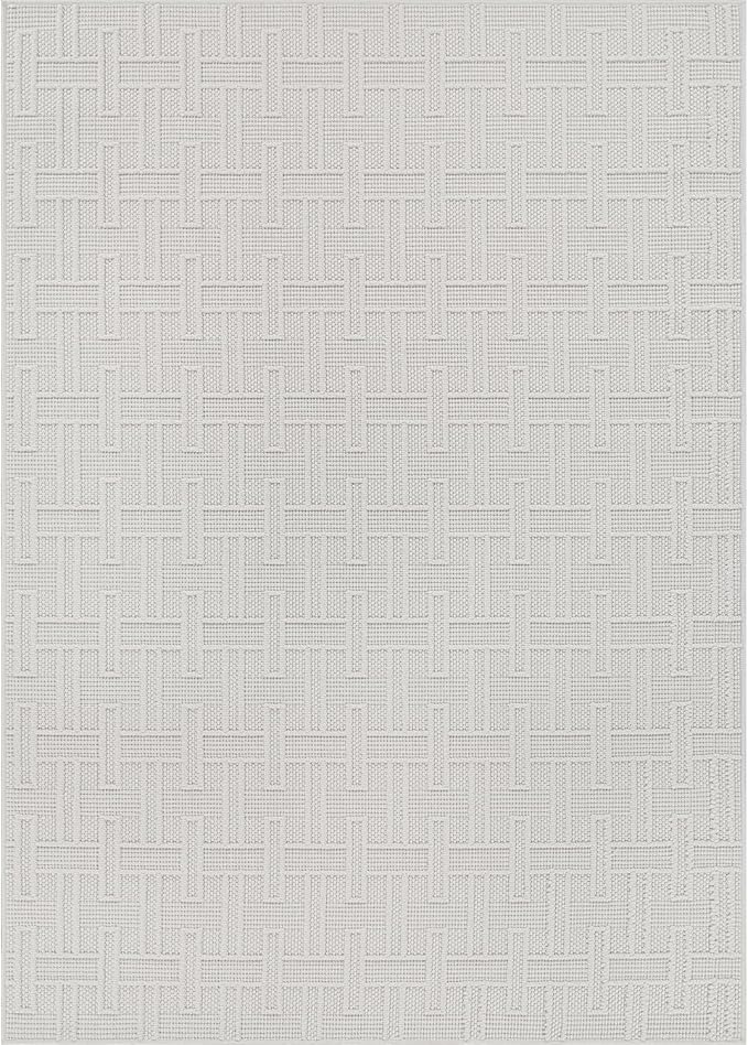 Micro Loop Indoor Rug White 10x14 Boho Geometric Neutral Area Rugs for Living Room Soft Luxury Modern Low and High Pile Durable Stain Resistant Non-Shedding Indoor Area Carpet 10 x 14