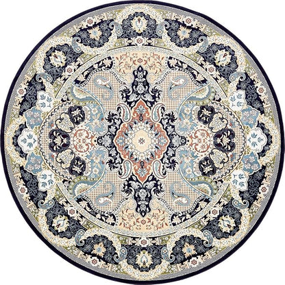 Unique Loom Narenj Collection Classic Traditional Medallion Textured Design Area Rug, 10' 0" x 10' 0", Navy Blue/Tan