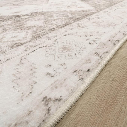 Paco Home Oriental Area Rug with Faded Vintage Look in Beige, Size: 4' x 5'3"