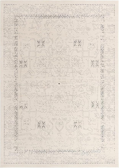 Unique Loom Isabella Collection Area Rug - Adjani (10'x 14' 1" Rectangle, White/ Blue)