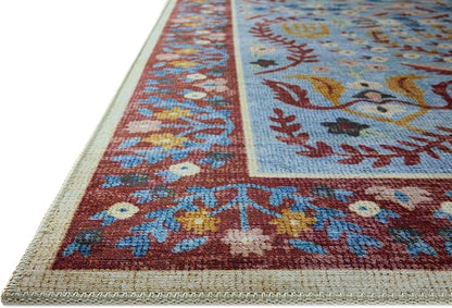 Loloi Rifle Paper Co. Canopy Collection CNP-03 Red/Blue 5'-0" x 7'-6" Area Rug