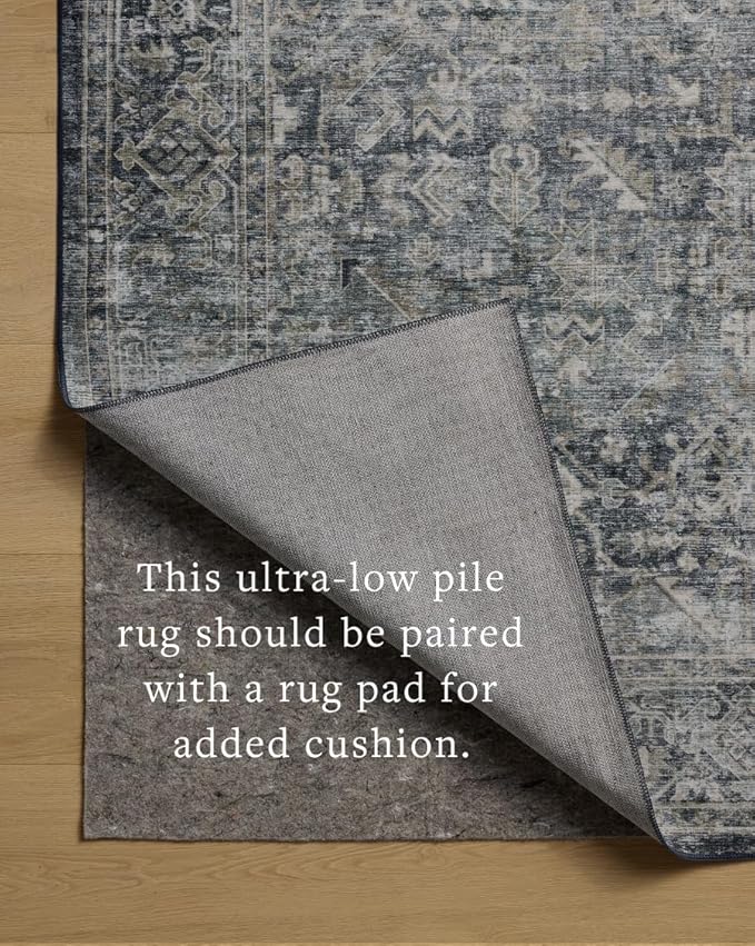 Loloi Amber Lewis Josie Collection JOS-01 Ocean/Natural 2'-3" x 3'-9", .13" Pile Height, Low Profile, Machine Washable, Accent Rug