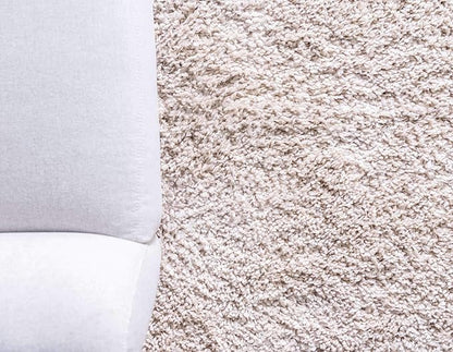 Unique Loom Davos Shag Collection Area Rug - Solid (3' 3" x 5' 3" Rectangle, Linen)